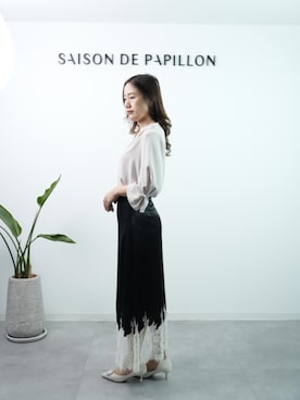 「SAISON DE PAPILLON（セゾンドパピヨン）のアイテム」を使った、saisondepapillon_officialさん（レディース・165cm）の春コーディネート