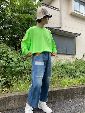 「N.HOOLYWOOD（N.ハリウッド）のアイテム（デニムパンツ）」を使った、れさん（メンズ・172cm）の秋コーディネート