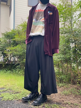 「doublet（ダブレット）のアイテム（Tシャツ/カットソー）」を使った、れさん（メンズ・172cm）の夏コーディネート