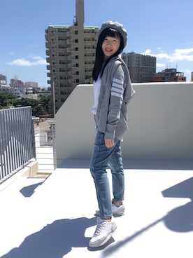 「THOM BROWNE（トムブラウン）のアイテム（ジャケット/アウター）」を使った、HARUKASOU さん（レディース・155cm）の秋コーディネート