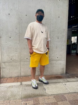 「アイテム（スウェットパンツ）」を使った、ミドーリさん（メンズ・170cm）の夏コーディネート