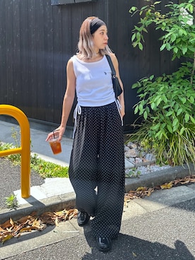 「U.S. POLO ASSN.（ユーエスポロアッスン）の◆【フリーズマート別注】U.S.POLO ASSN./ユーエスポロアッスン別注／サイドドロストリブタンクトップ（T Shirts、ホワイト系）」を使った、sakura_さん（レディース・155cm）の春コーディネート