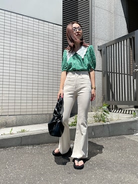 「フレアデニム」｜sakura_さん（レディース・155cm）の夏コーディネート