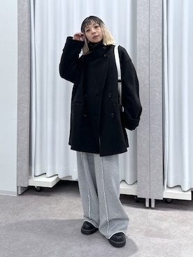 「アイテム（ピーコート）」を使った、sakura_さん（レディース・155cm）の冬コーディネート