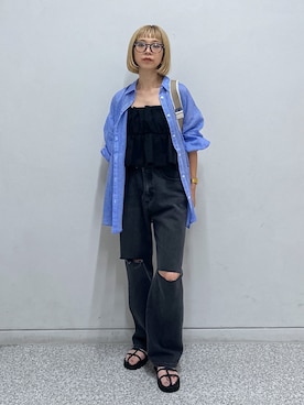「FREE'S MART（フリーズマート）のアイテム（その他トップス）」を使った、sakura_さん（レディース・155cm）の夏コーディネート