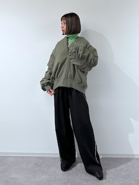 「コート」｜「アイテム（MA-1）」を使った、sakura_さん（レディース・155cm）の秋コーディネート