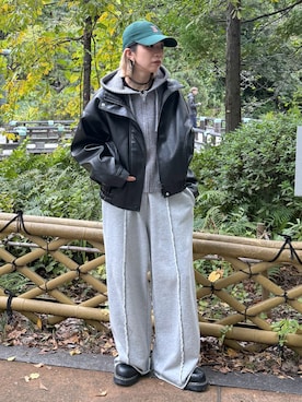 「アイテム（スウェットパンツ）」を使った、sakura_さん（レディース・155cm）の秋コーディネート