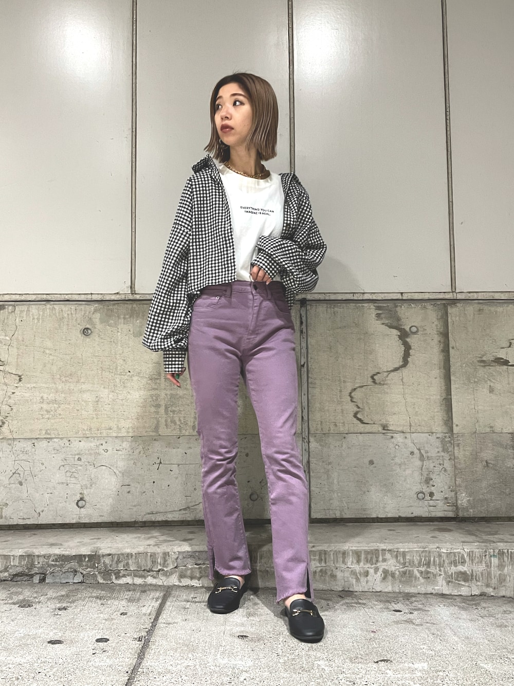 d.i.a. ダイア ショーパン デニム チェック パープル レア d.i.a.