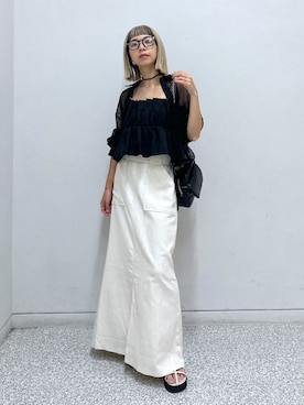 「FREE'S MART（フリーズマート）のアイテム（その他トップス）」を使った、sakura_さん（レディース・155cm）の夏コーディネート