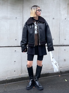 美品✨Diagram ボアボンバージャケット ブラウン ダブルジップ 36