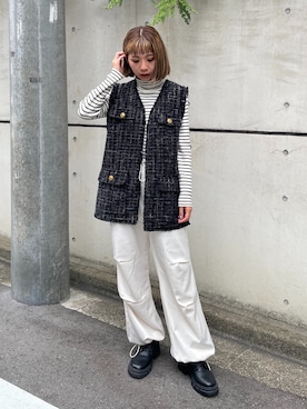 「秋先取りコーデ」｜「アイテム（その他アウター）」を使った、sakura_さん（レディース・155cm）の秋コーディネート