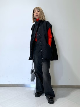 「FREE'S MART（フリーズマート）のアイテム（ダウンジャケット/コート）」を使った、sakura_さん（レディース・155cm）の秋コーディネート