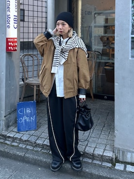 「アイテム（ブルゾン）」を使った、sakura_さん（レディース・155cm）の冬コーディネート