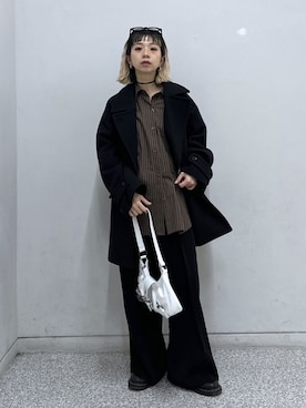 「アイテム（ピーコート）」を使った、sakura_さん（レディース・155cm）の冬コーディネート