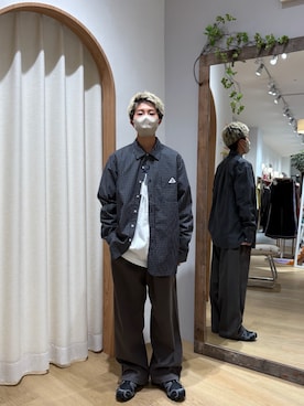 「アイテム（スラックス）」を使った、ざわさん（メンズ・158cm）の秋コーディネート