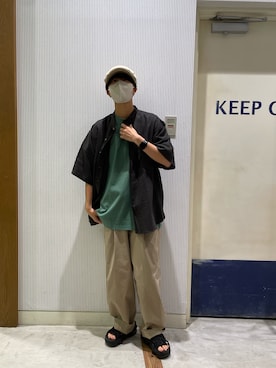 「WEARyouthコーデ」｜「アイテム（ハンチング/ベレー帽）」を使った、ざわさん（メンズ・158cm）の夏コーディネート