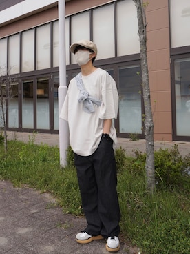 「Onitsuka Tiger（オニツカタイガー）のアイテム」を使った、ざわさん（メンズ・158cm）の夏コーディネート