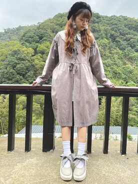 「earth music&ecology（アースミュージックアンドエコロジー）のアイテム（ジャケット/アウター、グレー系）」を使った、dolla さん（レディース・160cm）の冬コーディネート