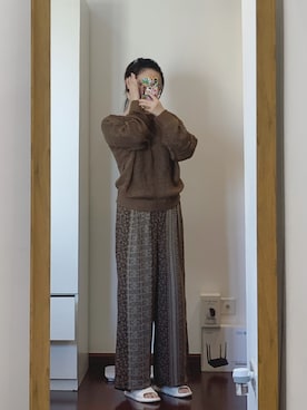 「Kastane（カスタネ）のアイテム（チノパンツ）」を使った、西瓜酱さん（レディース・163cm）の冬コーディネート
