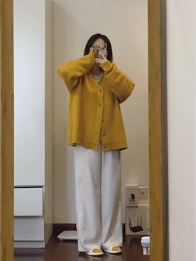 「アイテム（アンサンブル、イエロー系）」を使った、西瓜酱さん（レディース・163cm）の冬コーディネート
