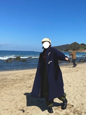 「アイテム（バッグ、オレンジ系）」を使った、アキさん（レディース・164cm）の冬コーディネート