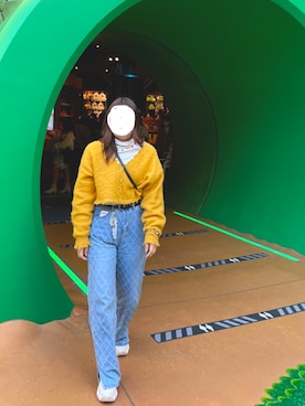 「イエローコーデ」｜「アイテム（財布/小物）」を使った、アキさん（レディース・164cm）の春コーディネート