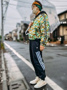 アディダス アトモス ジェニーカオリ カモ 総柄 ナイロン ジャケット OT アディダス アトモス ジェニーカオリ カモ 総柄 ナイロン