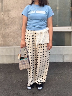 「アイテム（付け襟）」を使った、mifuさん（レディース・156cm）の夏コーディネート