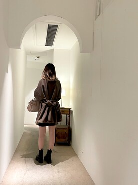 「one after another NICE CLAUP（ワンアフターアナザーナイスクラップ）のアイテム（その他アウター）」を使った、ainaさん（レディース・157cm）の秋コーディネート