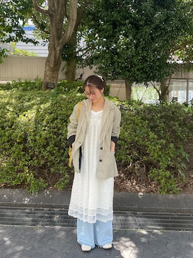 「アイテム（パーカー）」を使った、sumireさん（レディース・160cm）の夏コーディネート