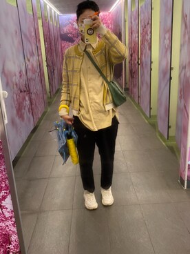 「無（ム）のアイテム（その他アウター）」を使った、川崎雨さん（レディース・165cm）の冬コーディネート