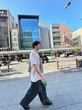 「LAKOLE（ラコレ）のアイテム（ローファー）」を使った、kooooさん（メンズ・174cm）の夏コーディネート