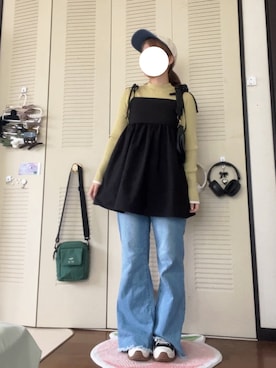 「アイテム（キャミソール）」を使った、モモ子さん（レディース・150cm）の秋コーディネート