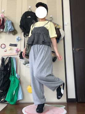 「PUMA（プーマ）のアイテム」を使った、モモ子さん（レディース・150cm）の夏コーディネート