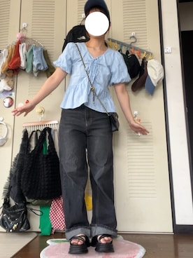「水色」｜モモ子さん（レディース・150cm）の夏コーディネート