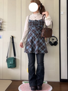 「アイテム（ワンピース/ドレス）」を使った、モモ子さん（レディース・150cm）の秋コーディネート