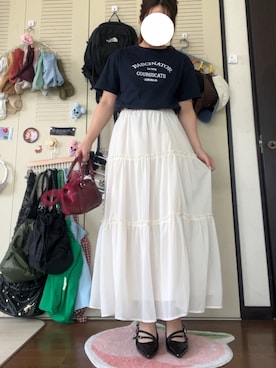 「アイテム（パンプス）」を使った、モモ子さん（レディース・150cm）の夏コーディネート