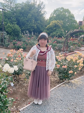「チュールスカート」｜「アイテム（ピンク系）」を使った、麗園ファンタジー〇*ﾟさん（レディース・162cm）の夏コーディネート