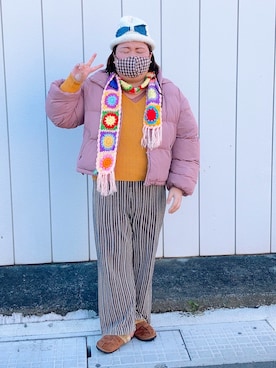 「マスタード」｜「アイテム（ダウンジャケット/コート）」を使った、麗園ファンタジー〇*ﾟさん（レディース・162cm）の冬コーディネート