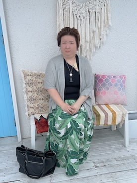 「EMODA（エモダ）のアイテム（トートバッグ）」を使った、麗園ファンタジー〇*ﾟさん（レディース・162cm）の夏コーディネート