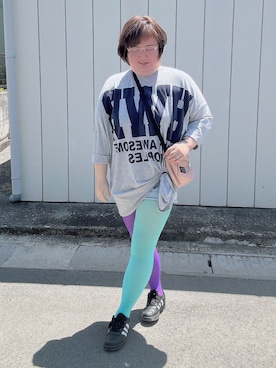 「アイテム（タイツ/ストッキング、パープル系）」を使った、麗園ファンタジー〇*ﾟさん（レディース・162cm）の春コーディネート