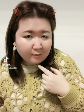 「かぎ編みニット」｜麗園ファンタジー〇*ﾟさん（レディース・162cm）の春コーディネート