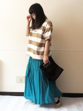 「Carlie e felice（カーリーエフェリーチェ）のアイテム（シューズ）」を使った、 .▯▫さん（レディース・151cm）の夏コーディネート