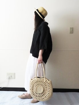 「Carlie e felice（カーリーエフェリーチェ）のアイテム（シューズ）」を使った、 .▯▫さん（レディース・151cm）の夏コーディネート