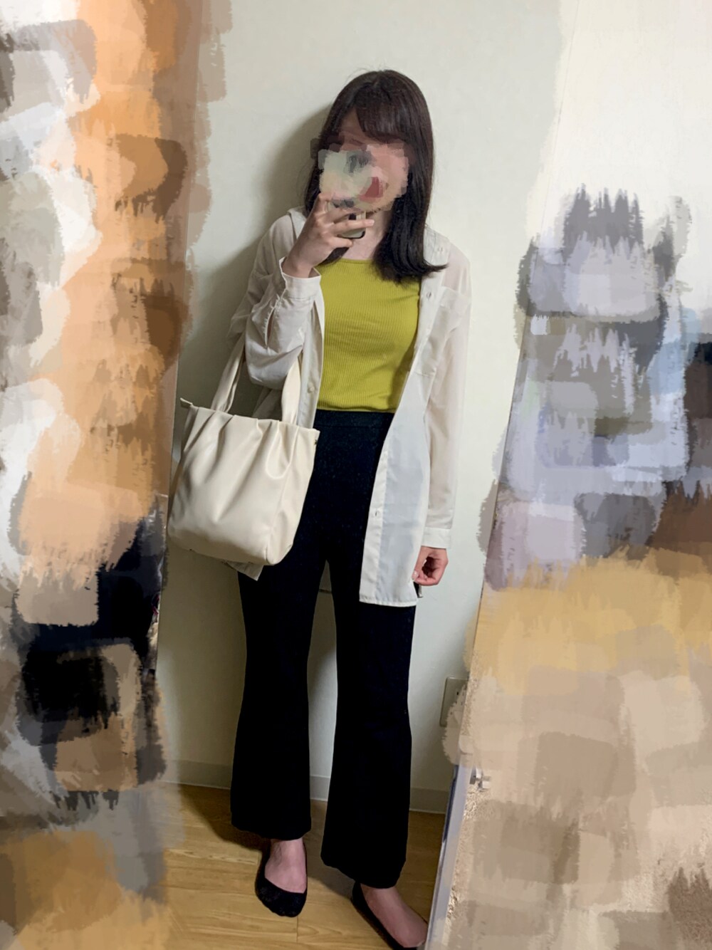 「ootd、outfit、きれいめカジュアル」｜「DISCOATのアイテム（タンクトップ、グリーン系）」を使った、meさん（レディース・162cm）の春コーディネートの1枚目の写真