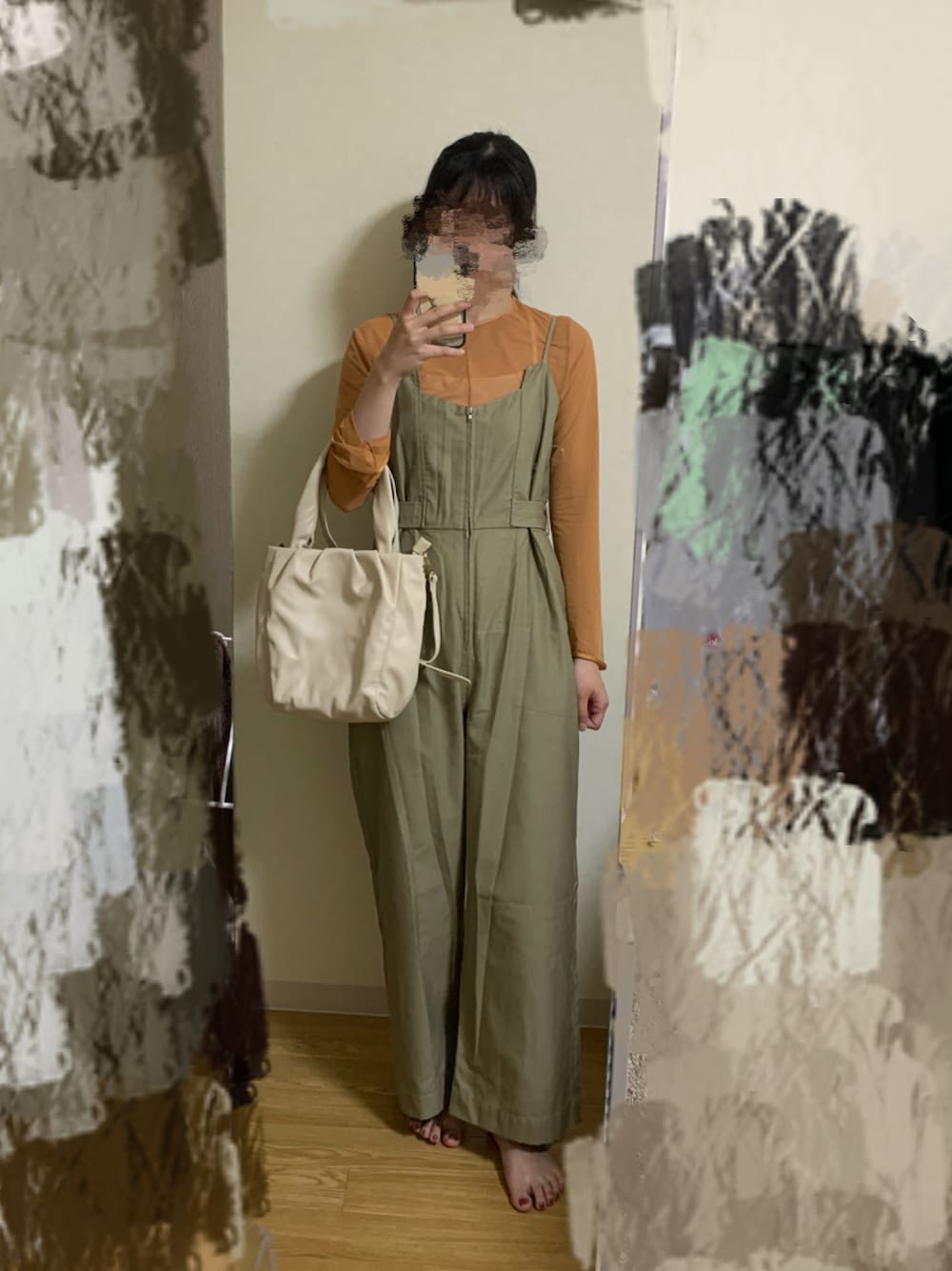 「秋コーデ、秋服準備はじめました、休日スタイル、サロペット、ootd、outfit」｜「ZARAのアイテム（バッグ、ホワイト系）」を使った、meさん（レディース・161cm）の秋コーディネートの1枚目の写真