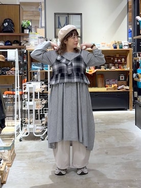 「アイテム（ハンチング/ベレー帽）」を使った、__ururi__さん（レディース・156cm）の秋コーディネート