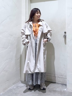 「niko and...（ニコアンド）のアイテム（トレンチコート）」を使った、__ururi__さん（レディース・156cm）の春コーディネート