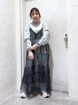 「人気アイテムをチェック！」｜「アイテム（スウェット）」を使った、__ururi__さん（レディース・156cm）の春コーディネート