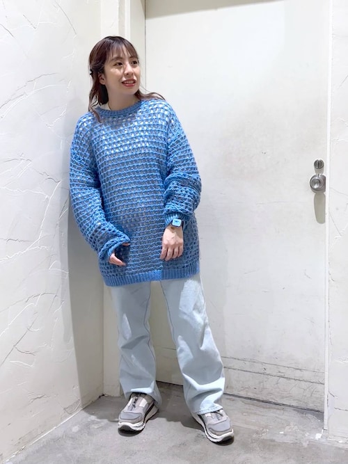 UNUSED 21ss 3G CREW NECK MESH KNIT